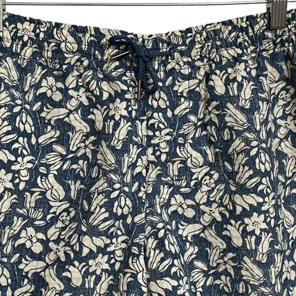 Club Monaco Tailored Fit Men's Floral Swim Trunks Sz M Blue Summer Beach Coastal - Picture 8 of 16
